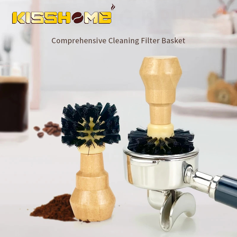 Coffee Equipment At Home - Coffee Brush Cleaner Solid Wood Portafilter
